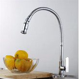 Kitchen Sink Single Lever Faucet Flexible Chrome Brass Pull Out Spring Tap