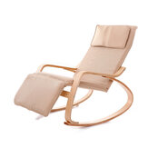 Складной кресло-качалка из массива березы, водонепроницаемое и пылезащитное, с 5-ступенчатым регулированием подножки, грузоподъемностью 180 кг, подходит для мебели для дома