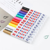 12 Colors Set Waterproof Paint Pen Colorful Metallic Permanent Paint Marker Graffiti Oil Painting Marker Stationery Supplies