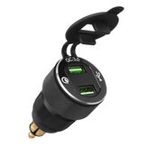 Adaptador de soquete de carregador USB duplo QC3.0 36W 5V3.1A / 9V2A / 12V1.5A para motocicleta BMW