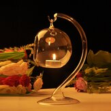 Lampe de table suspendue en verre cristal avec support pour bougie, porte-bougie pour plantation, dîner romantique de mariage