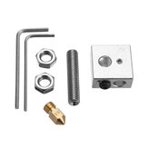 0.4mm Brass Nozzle + Aluminum Heating Block + 1.75mm Nozzle Throat 3D Printer Part Kit with M6 Screws & 1.5mm Wrench