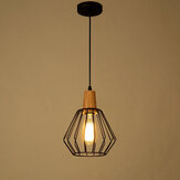 Suspension en bois E27 Lampes de plafond modernes Lampe de barre Lumière suspendue noire sans ampoule