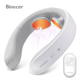 Binecer NMK601 Electric Neck Massager 40° Hot Compress Heating TENS Pulse Massage Instrument 6 Modes 15 Levels Deep Tissue Relax Portable For Men/Women