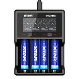 XTAR VC4S Slimme Batterijlader 18650 Lader QC3.0 Snelladen USB-ingang 3.7V 1.2V AA AAA Batterijlader