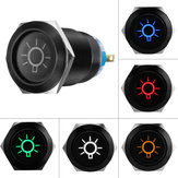 19MM Push Button Switch 12V LED Self Lock Switch IP65 Waterproof Metal On-Off Switch