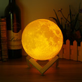 12 cm 3D Mágico Dois Tom Moon Table Lamp USB de Carregamento Luna LED Noite Luz Toque Sensor Presente