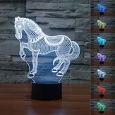 3D ló LED-es lámpa 7 színváltás érintésérzékelő éjszakai fény karácsonyi ajándék party dekoráció