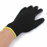 12 paires de constructeurs de gants de travail de sécurité en PU noir protègent les gants de revêtement de paume Option S/M/L