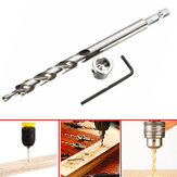 9.5mm 3/8 Inch Twist Step Drill Bit with Depth Stop Collar and Hex Wrench for Pocket Hole Jig Kit
