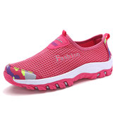 Vrouwen Soft Slip On Casual Sport Mesh Breathable Flat Shoes