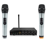 Sistema de micrófono inalámbrico bluetooth VHF de doble canal con micrófono de mano mini portátil mezclador de canto y máquina de karaoke