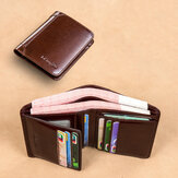 Mężczyźni RFID Blokujący bezpieczny portfel Moda Vintage Torebki Prawdziwa skóra Trzykrotnie składany portfel Krótki portfel