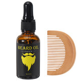 Beard Growth Essenti Oil Acondicionador 100% Pure Natural Orgánico para estilos de barba aseada con peine de bigotes