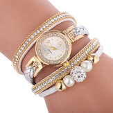 Fashion Circle Bracelet Diamond Simple Dial Ladies Dress Women Quartz Watch