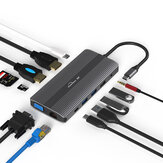 Blueendles HP1201 Multi Port HUB USB-C Type C Hub Adaptador USB com 1*DP/1*HDMI/1*VGA/1*RJ45/1*SD/1*TF/3*USB3.0/1*USC-C(Type-C) ) /1*3.5mm Áudio /1*PD USB-C