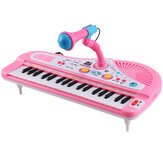 Teclado Eletrônico de Brinquedo para Crianças com 37 Teclas e Microfone