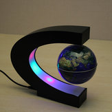C alakú mágneses lebegő földgömb világtérkép LED-fényekkel