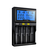 Carregador Rápido Inteligente Miboxer C4 LCD para Bateria Li-ion/IMR/INR com 4 Slots Plug US