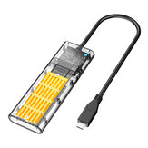 AODUKE JMS578 SSD Solid State SATA M.2 NGFF Externe Harde Schijf Behuizing USB3.1 GEN1 Transparante Mobiele Harde Schijf Doos met Type-C Kabel DM201SC
