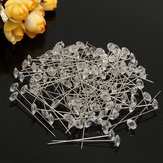 100 Stück klare Diamant-Blumen-Nadeln für Hochzeitsstrauß-Lieferungen, Diamant-Corsage, Floristik-Handwerk