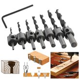 7pcs 3mm-10mm 5 Flutes Countersink Drill Bit Set HSS Carpentry Reamer Woodworking Chamfer Drill