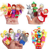 Bộ 7 loại nhân vật ngón tay gia đình Giả da mềm cho trẻ em Quà tặng đồ chơi búp bê
