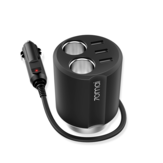 70mai Midrive CC03 60W Carregador de carro Tomada Splitter 3 portas USB 1.5m Comprimento Cabo Auto Power Adapter Plug Splitter de Xiaomi Youpin