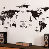 Mapa świata Naklejki na ścianę Wymienny PCV Mapa świata Naklejki na ścianę do salonu Wystrój domu