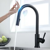 AGSIVO Smart Touch konyhai mosogatócsap telepítése húzható zuhanysapkával, mozgásérzékelővel, hideg és meleg vízzel, SUS 304 rozsdamentes acél, csiszolt nikkel
