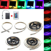 Ruban LED flexible RGB 5050 de 30/50/100/150/200CM + télécommande alimentée par batterie pour la décoration de fête à la maison DC5V