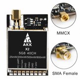 AKK X2-MX MMCX 200 мВт / 500 мВт / 800 мВт 5.8 ГГц 37CH FPV Передатчик со Smart Audio OSD Режим PIT