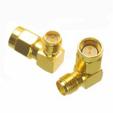 2PCS SMA Male to RP-SMA Female Right Angle RF Adapter Connector For RC Drone