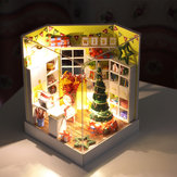 iiecreate Y-001 Merry Christmas Day DIY Dollhouse με ελαφριά κάλυψη επίπλων
