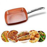 Ikke-stick kobber Square Pan med keramisk stekepanne Kobber ovn og oppvaskmaskin Chef Square Fry Pan