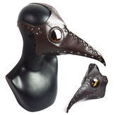 Jeu extérieur Marron PU cuir Steampunk peste oiseau nez masque gothique Halloween Party Costume