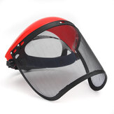 Viseira completa de malha transparente viseira retrátil tela de proteção de segurança Máscara capacete protetor para os olhos vermelho