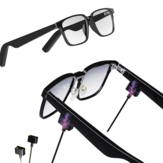 Bakeey KX32 TWS bluetooth 5.3 okos szemüveg fülhallgatóval, Bluetooth hívás dupla hangszórókkal, zajcsökkentéssel, körbevett sztereó hanggal, vízálló kék fényvető Smart Audio Glasses magnetikus töltővel