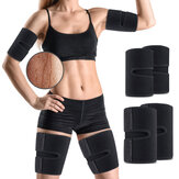 Kit OUTERDO de 4 correias de proteção esportiva para braços e coxas, fitas de corte corporal, ajustáveis para melhorar a transpiração para mulheres e homens