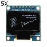 Módulo de exposição OLED branco de 0,96 polegadas com 7 pinos em série IIC / SPI 128x64 - Pacote com 5 unidades