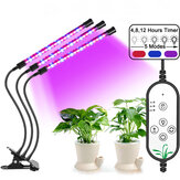 1/2/3 Kafa Dim Klip LED Bonsai Bitkiler Lamba Büyümek 360 ° Fexible Goosenecks IP66 Su Geçirmez 3 Zamanlayıcı Modu Sera Hidroponik için Büyüyen Işık