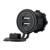 Carregador de carro USB duplo de 4.8A 2 portas Visor LCD 12V/24V Carregamento universal para telefone