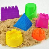 Conjunto de 6 piezas de juguetes de interior y playa para niños pequeños, con modelo de castillo de arcilla en movimiento y arena mágica de regalo