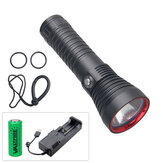 XANES® XHP70 3000LM Underwater 100m Diving Flashlight with 26650 Battery&Charger Lanyard Waterproof Strong Scuba LED Fill Light Dive Light