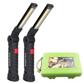 [Batteria incorporata 18650] Set di luci da lavoro pieghevoli multifunzione Bikight COB LED ricaricabile tramite USB, mini torcia, cavo USB, caricatore per auto e caricatore per batterie