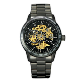MCE 60210 Cool Business Man Black Stainless Steel Automatic Mechanical Wrist Watch