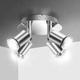 Elfeland 100-220V 4 voies GU10 LED Lampadaire orientable Lumière Lampe Spot Accessoire d'éclairage domestique