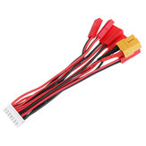 Câble de charge équilibrée pour batterie Lipo avec connecteurs JST Plug et XT60 Plug, AWG 22 et longueur de 10 cm