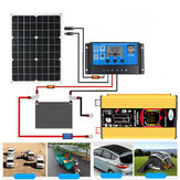 6000W DC 12V إلى AC 110V/220V Intelligent Screen Solar محوّل طاقة 18V 18W لوحة شمسية 30A 12V/24V Solar Converter Kit