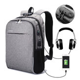 Men's 3M Reflective Anti-theft Lock Laptop Backpack Shoulder Bag with USB Port 